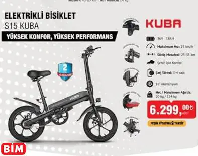KUBA ELEKTRİKLİ BİSİKLET S15 KUBA KUBA ELEKTRİKLİ BİSİKLET S15 KUBA